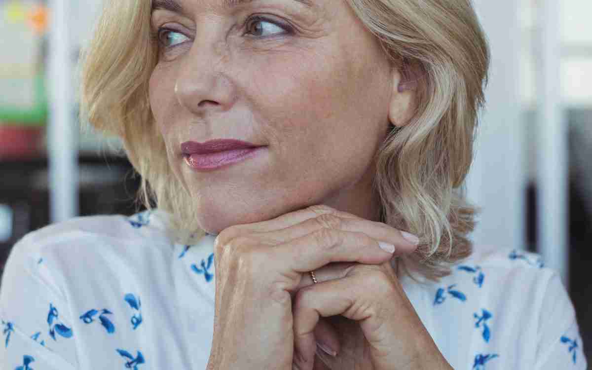 mature woman looking hopeful