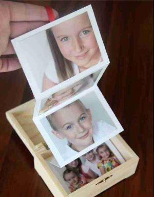 Accordion Photos in a Wooden Box