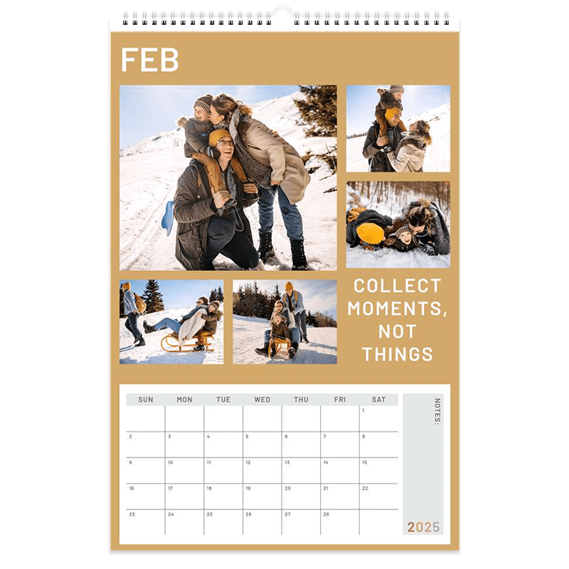 a calendar with photos of people on it