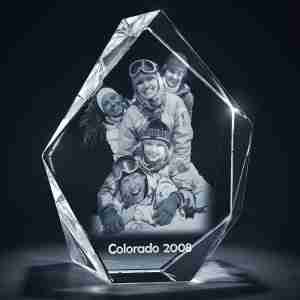 a family photo etched in crystal