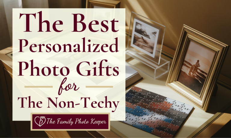 a group of frames and photo gifts on a table